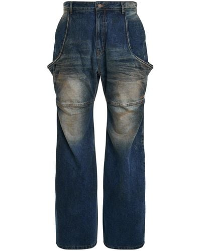 we11done 'Wire Denim Trousers, , 100% Cotton, Size: Small - Blue