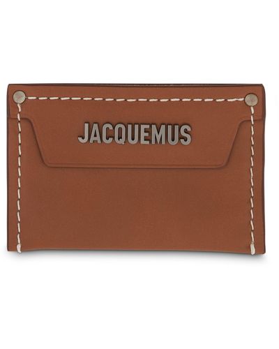 Jacquemus Le Porte Carte Meunier Leather Card Holder, Light 2, 100% Calf Leather - Brown
