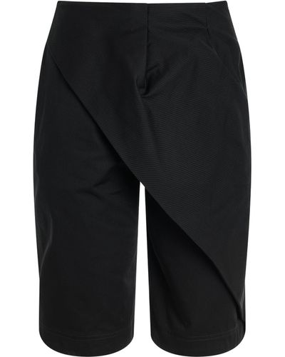 Loewe Pleated Shorts, , 100% Cotton - Black