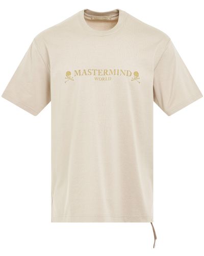 Mastermind Japan Brilliant Logo T-Shirt, Round Neck, Short Sleeves, , 100% Cotton, Size: Medium - Natural