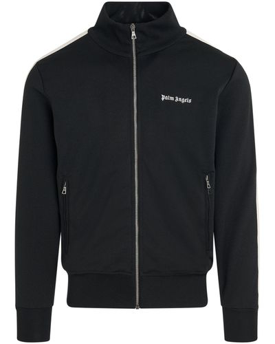 Palm Angels 'Classic Logo Track Jacket, Long Sleeves, /Off, 100% Polyester, Size: Small - Black