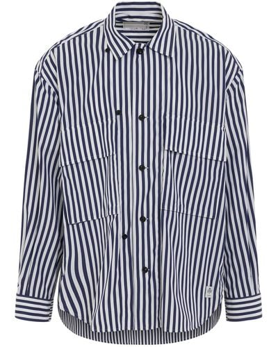 Sacai Thomas Mason Cotton Poplin Shirt, Stripe, 100% Cotton - Blue