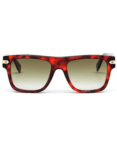 Hublot Square Acetate Sunglasses With Gradient Mirror Lens, /Light Havana - Brown