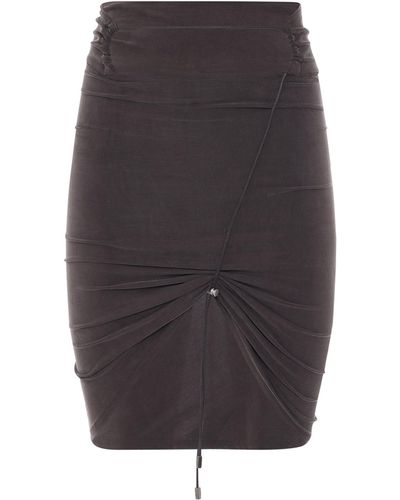 Jacquemus Espelho Asymmetric Mini Skirt, , Size: Medium - Grey
