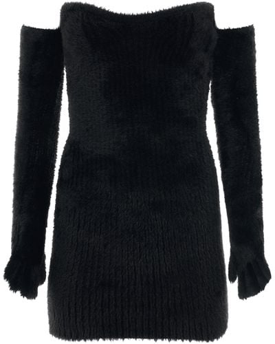 Off-White c/o Virgil Abloh Fuzzy Gloves Mini Dress, , 100% Polyamide - Black