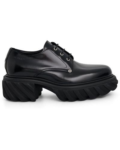 Off-White c/o Virgil Abloh Off- Exploration Leather Derby Shoes, , 100% Rubber - Black