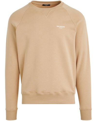 Balmain Flock Sweatshirt, /, 100% Cotton, Size: Medium - Natural