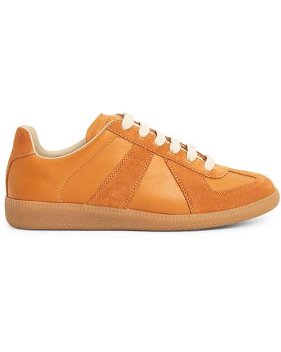 Maison Margiela Replica Leather Sneakers, , 100% Cotton - Orange