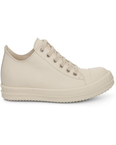 Rick Owens Strobe Low Top Leather Trainers, , 100% Leather - Natural