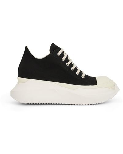 Rick Owens Abstract Low Top Trainers, /Milk, 100% Rubber - Black