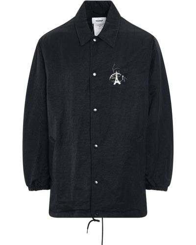 Doublet ' "Doubland" Embroidery Coach Jacket, Long Sleeves, , 100% Polyamide, Size: Small - Black