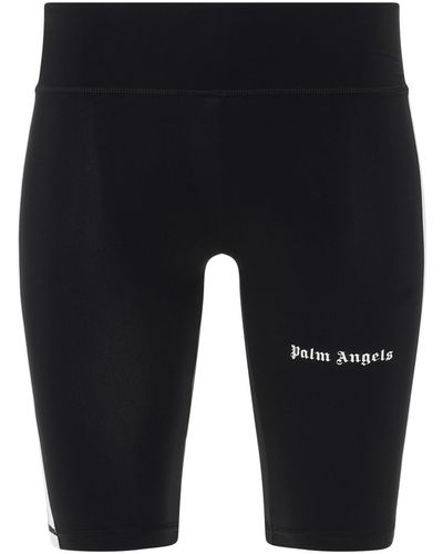 Palm Angels Training Track Cyclist Shorts, /, Size: Medium - Black