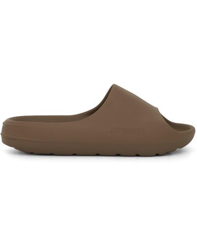 Represent Rubber Sliders Sandals - Brown