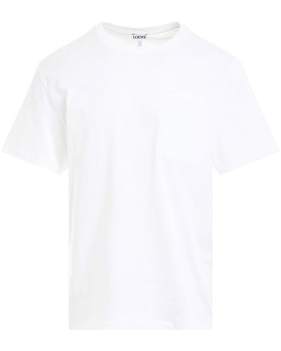 Loewe 'Anagram Logo Embroidered Relax Fit T-Shirt, Short Sleeves, , 100% Cotton, Size: Small - White