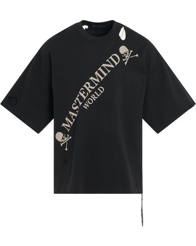 Mastermind Japan 'Damaged Boxy Fit T-Shirt, , 100% Cotton, Size: Small - Black