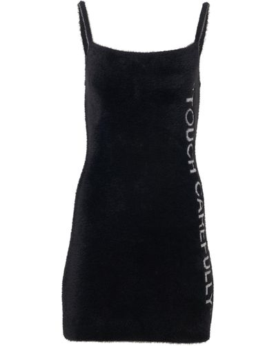 Off-White c/o Virgil Abloh Quote Fuzzy Mini Dress - Black