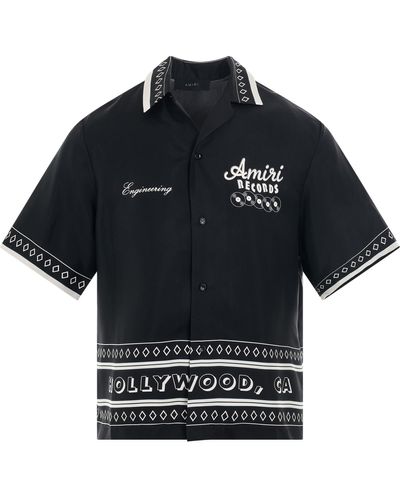 Amiri Records Silk Vacation Shirt - Black