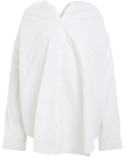 Balenciaga Knotted Vareuse Shirt, Long Sleeves, , 100% Cotton - White
