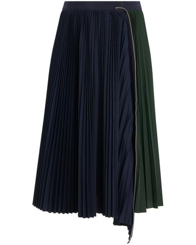 Sacai Cotton Zipper Skirt, , 100% Cotton - Blue