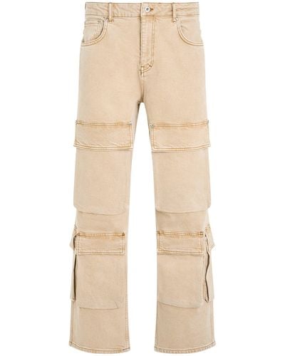 Represent R3Ca Cargo Denim Trousers, , 100% Cotton - Natural