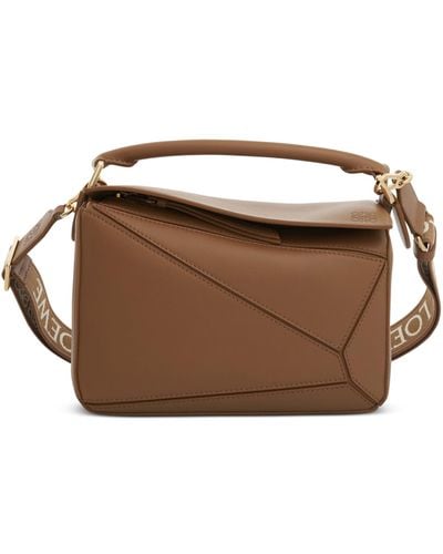 Loewe Small Puzzle Bag, , 100% Cotton - Brown