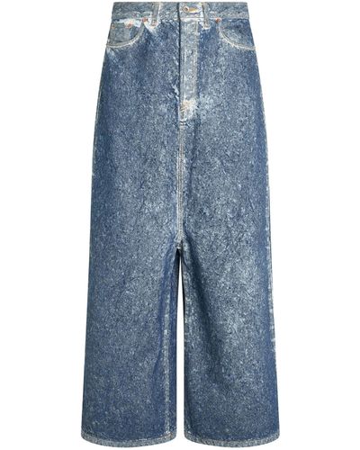Doublet Acid Wash Denim Trousers, , 100% Cotton, Size: Medium - Blue