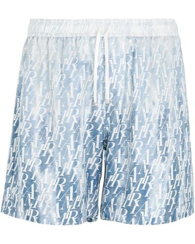 Amiri Gradient Repeat Shorts, Ashley, 100% Silk, Size: Medium - Blue