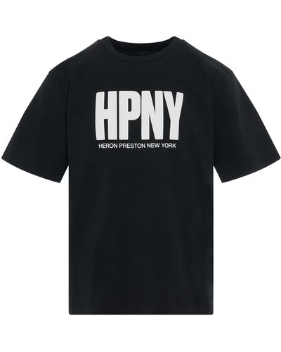 Heron Preston Hpny Print Regular Fit Short Sleeve T-Shirt, /, 100% Cotton, Size: Medium - Black