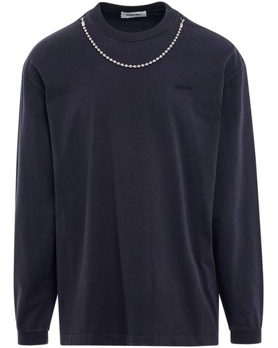 Ambush Ballchain Long Sleeve T-Shirt, , 100% Cotton, Size: Large - Blue