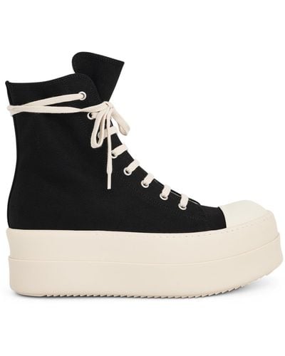 Rick Owens Denim Double Bumper Sneakers, /Milk, 100% Cotton - Black