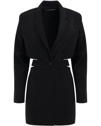 Jacquemus Bari Blazer Mini Dress, Long Sleeves, , 100% Wool - Black