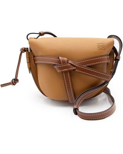 Loewe 'Small Gate Bag Crossbody, , 100% Calfskin Leather - Brown