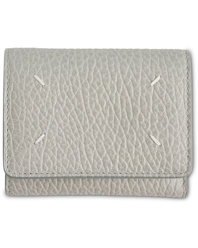Maison Margiela Four Stitches Tri Fold Wallet, , 100% Calf Leather - Grey
