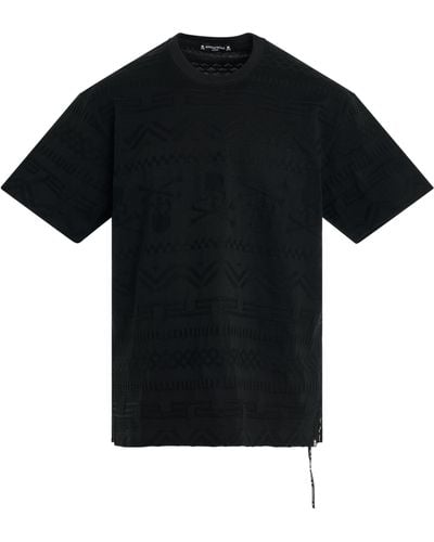 Mastermind Japan Links Jacquard T-Shirt, Short Sleeves, , 100% Cotton, Size: Medium - Black