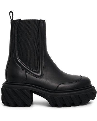 Off-White c/o Virgil Abloh Off- Tractor Motor Chelsea Boots, , 100% Rubber - Black