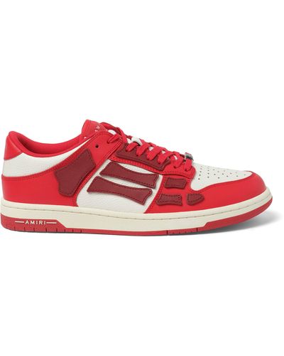 Amiri Skeleton Low Top Sneakers, /, 100% Leather - Red