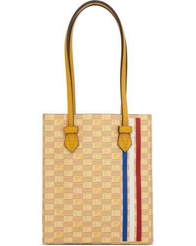 Moreau Cannes Vertical Tote Mm With Stripes, , 100% Canvas - Yellow