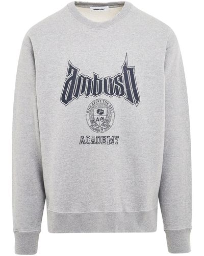 Ambush 'Academy Sweatshirt, Long Sleeves, , 100% Cotton, Size: Small - Grey