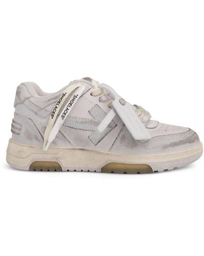 Off-White c/o Virgil Abloh Off- Out Of Office Vintage Leathers Sneakers, 100% Leather - Gray