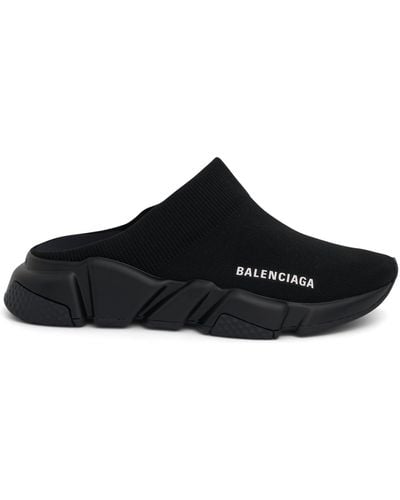 Balenciaga Speed Knit Mule Sandals - Black