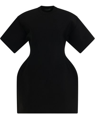 Balenciaga 'Hourglass Short Sleeve Dress, , Size: Small - Black