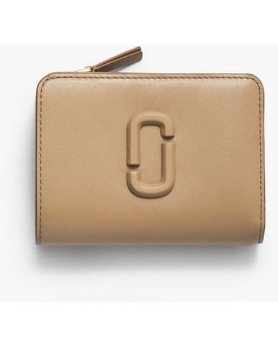 Marc Jacobs The Leather J Marc Mini Compact Wallet - Natural