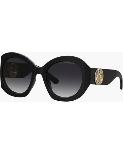 Marc Jacobs The Crystal J Marc Oversized Sunglasses - Black