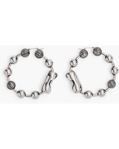 Marc Jacobs The Monogram Ball Chain Hoop Earrings - Metallic