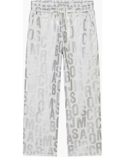 Marc Jacobs The Jumbled Monogram Metallic Sweatpants - Gray