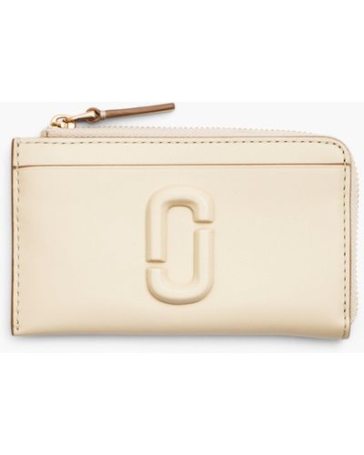 Marc Jacobs The Covered J Marc Top Zip Multi Wallet - Natural