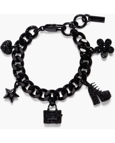 Marc Jacobs The Pave Mini Icon Charm Bracelet - Black