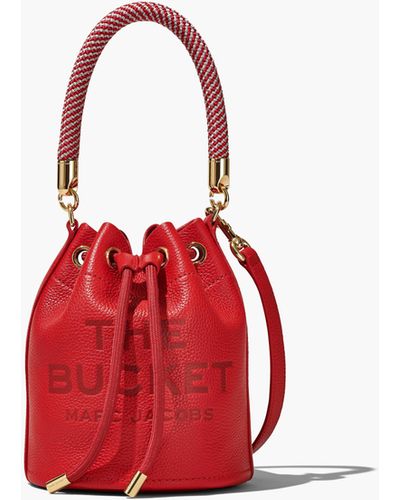 Marc Jacobs The Leather Mini Bucket Bag - Red