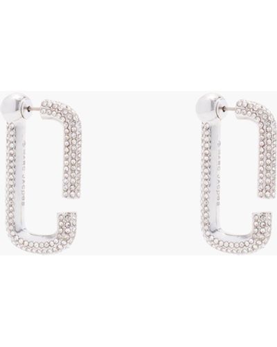 Marc Jacobs The J Marc Crystal Hoops - White