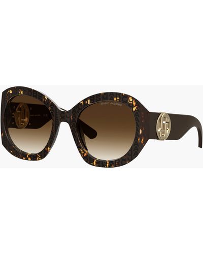 Marc Jacobs The J Marc Monogram Round Sunglasses - Brown